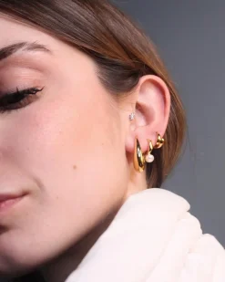 Aros Wata Perla Oro