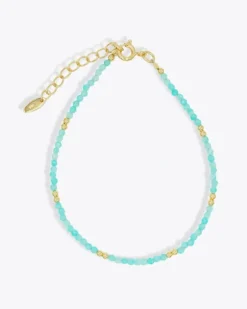 Tobillera Chakra Amazonita Gold
